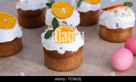 Easter, Easter cake with a complex composition, beautiful scenery, dried fruits Stock Photo