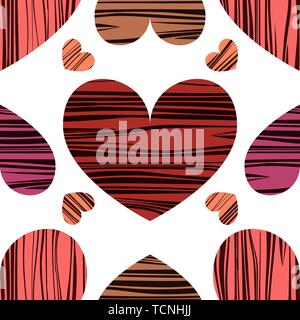 Multicolor hearts. Vector illustration. Seamless pattern background. Design for fabric Stock Vector