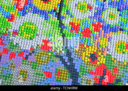 Diamond painting close-up Stock Photo
