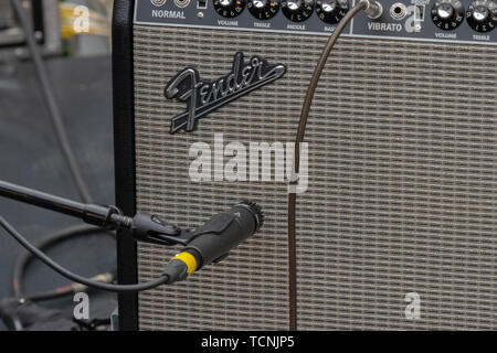Close Up Of A Fender Amplifier At Amsterdam The Netherlands 2019 Stock Photo