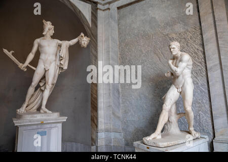 Rome, Italy - June 22, 2018: Baroque marble sculptures in Vatican museum Stock Photo