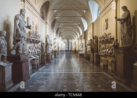 Rome, Italy - June 22, 2018: Baroque marble sculptures in Vatican museum Stock Photo