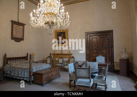 Florence, Italy - June 25, 2018: Panoramic view of interior of Palazzo Medici, also called Palazzo Medici Riccardi. It is Renaissance palace in Floren Stock Photo