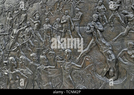 jakarta, dki jakarta/indonesia - april 20, 2009: detail of the relief at pancasila sakti  memorial site Stock Photo