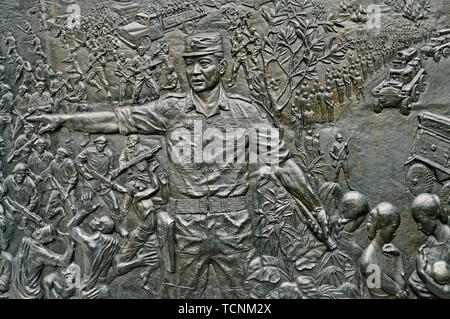 jakarta, dki jakarta/indonesia - april 20, 2009: detail of the relief at pancasila sakti  memorial site Stock Photo