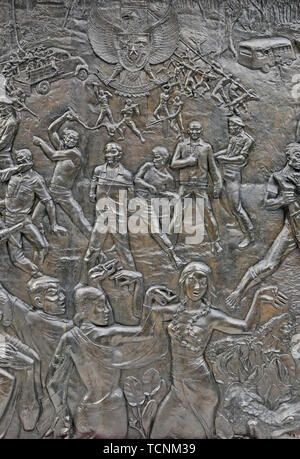 jakarta, dki jakarta/indonesia - april 20, 2009: detail of the relief at pancasila sakti  memorial site Stock Photo