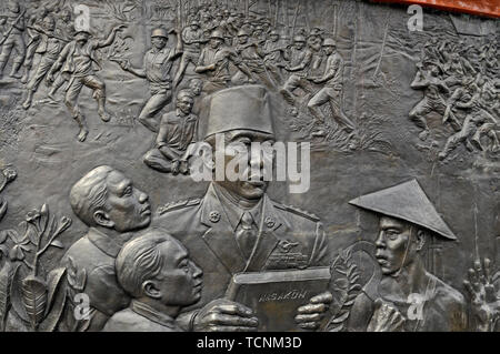 jakarta, dki jakarta/indonesia - april 20, 2009: detail of the relief at pancasila sakti  memorial site Stock Photo