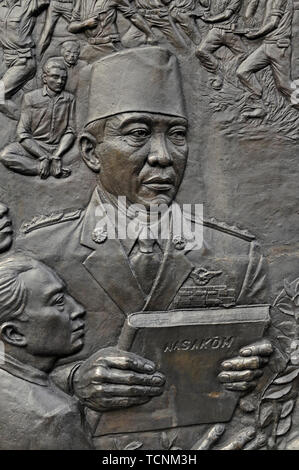 jakarta, dki jakarta/indonesia - april 20, 2009: detail of the relief at pancasila sakti  memorial site Stock Photo