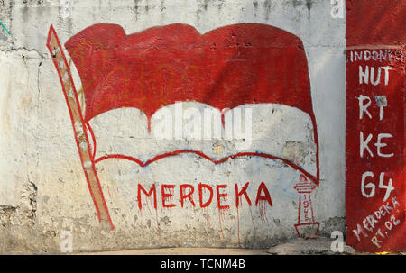 jakarta, dki jakarta/indonesia - may 25, 2010: a freedom graffiti at a wall on jalan sisingamangaraja Stock Photo