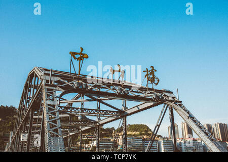 Documentary Photography: Jincheng Lanzhou, Zhongshan Bridge, Water Truck Garden Stock Photo