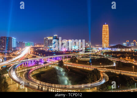 Night view of Zhengzhou East Stock Photo