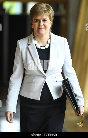 Scottish politicians attends the weekly First Minister's Question's at Holyrood.  Featuring: Nicola Sturgeon Where: Edinburgh, United Kingdom When: 09 May 2019 Credit: Euan Cherry/WENN Stock Photo