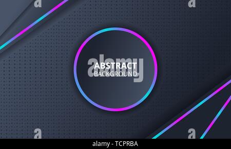 Abstract Dark Background With Neon Light suitable for Web Banner, Posters, Flyer, Cover, Technology Theme Stock Vector