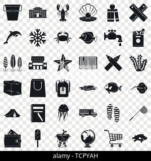 Crab icons set, simle style Stock Vector