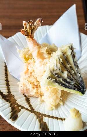 Tempura, deep fried shrimp, japanese cuisine food Stock Photo