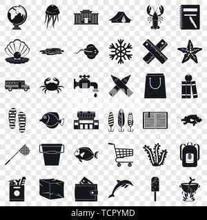 Basket icons set, simle style Stock Vector