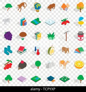 Zoology icons set, isometric style Stock Vector
