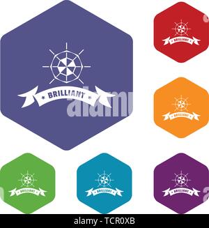 Brilliant icons vector hexahedron Stock Vector