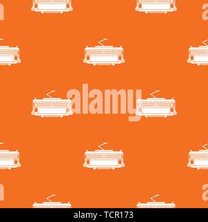 Tram pattern vector orange Stock Vector