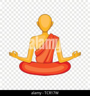 Buddhist monk icon, cartoon style Stock Vector