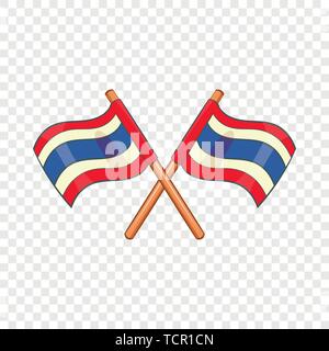 Flags of Thailand icon, cartoon style Stock Vector