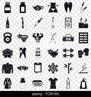Fitbody icons set, simle style Stock Vector