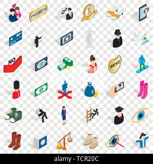 Selfie icons set, isometric style Stock Vector