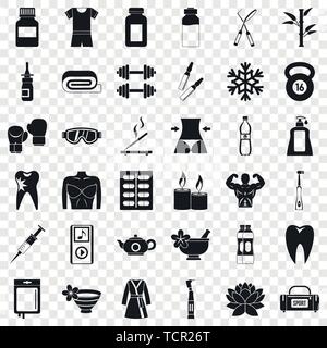 Healthy icons set, simle style Stock Vector