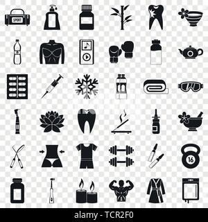 Cardio icons set, simle style Stock Vector