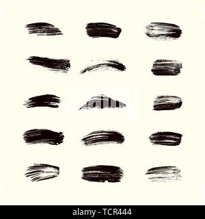 Vector grunge brushes. Black brush strokes set Stock Vector