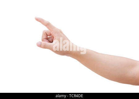 pointing finger isolated on white background with clipping path Stock Photo