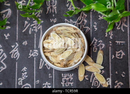 Closeup Astragalus of Traditional Chinese Medicine Stock Photo