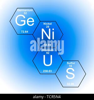 Genius Science Elements Chemical elements genius, illustration Stock Photo - Alamy