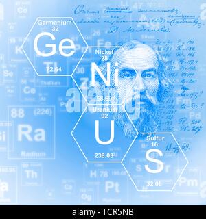 Genius Science Elements Chemical elements genius, illustration Stock Photo - Alamy