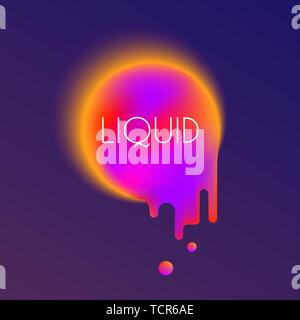 Liquid abstract background, blurred gradient shape Stock Vector
