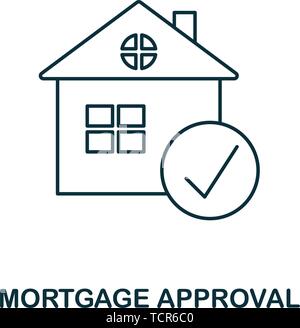 Mortgage Approval outline icon. Thin line style icons from personal finance icon collection. Web design, apps, software and printing simple mortgage Stock Vector