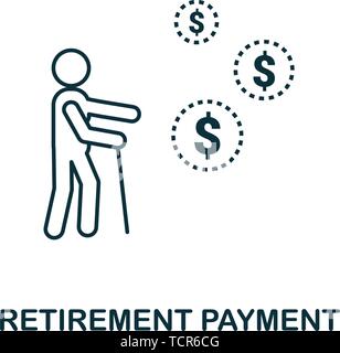 Retirement Payment outline icon. Thin line style icons from personal finance icon collection. Web design, apps, software and printing simple Stock Vector