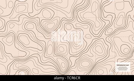 Topographic world map. Geographic contour grid Stock Vector