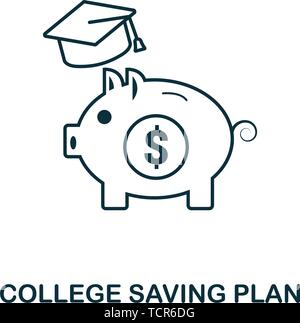 College Saving Plan outline icon. Thin line style icons from personal finance icon collection. Web design, apps, software and printing simple college Stock Vector