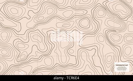 Topographic world map. Geographic contour grid Stock Vector