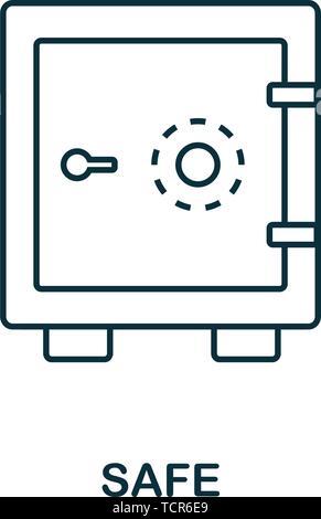 Safe outline icon. Thin line style icons from personal finance icon collection. Web design, apps, software and printing simple safe icon Stock Vector