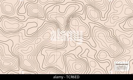 Topographic world map. Geographic contour grid Stock Vector