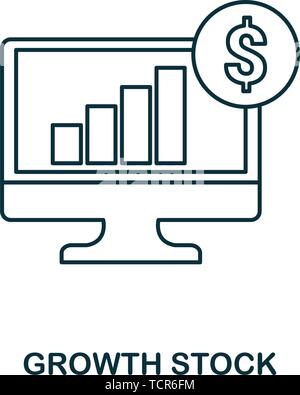 Growth Stock outline icon. Thin line style icons from personal finance icon collection. Web design, apps, software and printing simple growth stock Stock Vector