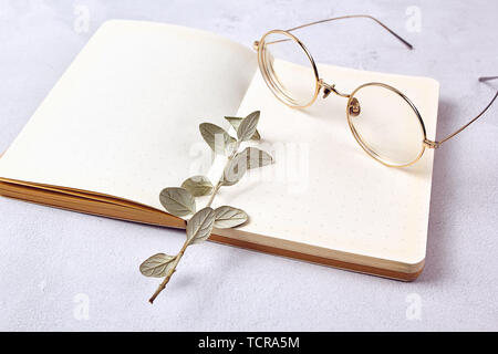 Glasses on the desk. Stock Photo