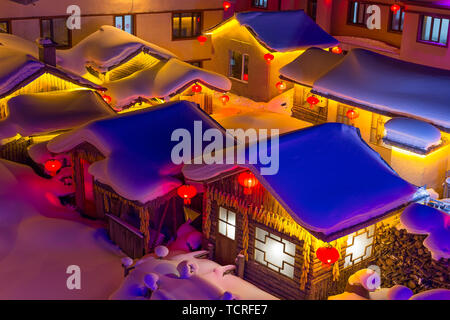 Heilongjiang Snow Township Stock Photo