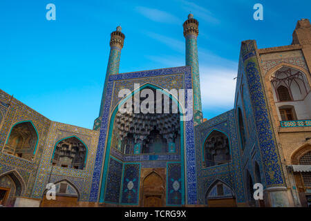 Entrance of Sheikh Lotfollah mosque in the evening. Long exposure. Stock Photo