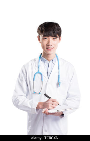 young asian man doctor in white Stock Photo