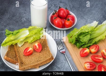 Nutritional, healthy, loving breakfast Stock Photo