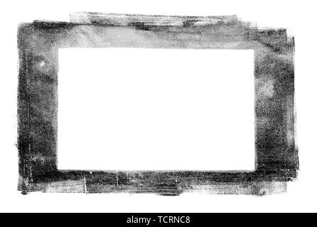 Creative grungy frame made with traditional painting media isolated on white background Stock Photo