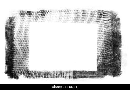 Creative grungy frame made with traditional painting media isolated on white background Stock Photo